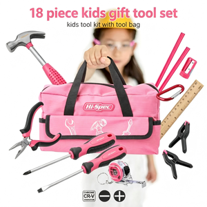 <b>Small</b> Hand <b>Tools</b> Set For Kids 18 Pieces Plastic Toy <b>Tool</b> Kit With Hammer Screwdriver Pliers Level Measuring Tape - Product Image 4