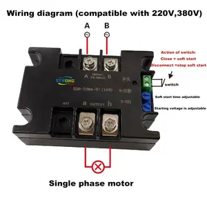 220V 1-8kw Motor monofásico Arrancador suave Relé de estado sólido