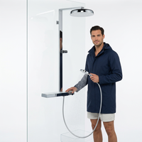 Kit de robinetterie de douche chromé haut de gamme, distributeur d'eau 3 voies, pulvérisateur supérieur haute pression, mitigeur de salle de bain à main