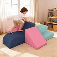 Ensemble de jeu d'escalade modulaire en mousse souple 5 pièces pour enfants de 4 à 6 ans, avec piscine à balles, 80x80x40cm TX