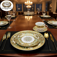 Ensemble de 98 pièces de vaisselle de table en céramique de luxe moderne allemagne porcelaine osseuse ensemble de vaisselle de cuisine pour dîner assiettes et bols