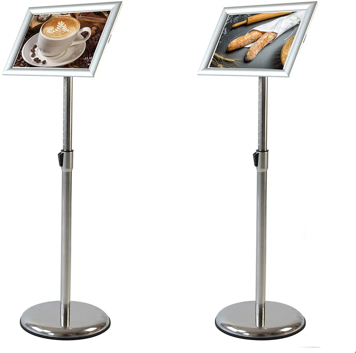 Both Vertical and Horizontal Sign Displayed  menu holder for indoor