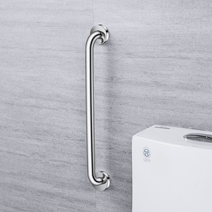Barre d'appui de salle de bain en acier inoxydable HL 25, poignée droite brillante pour baignoire et toilettes - Product Image 2