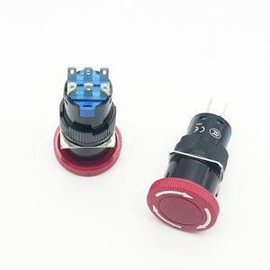 Interruptor de Botón de Parada de Emergencia Circular LAY50-16A-11Z/22Z, Diámetro 16mm, 1NO 1NC (3 Pines) o 2NO 2NC (6 Pines) - Product Image 3