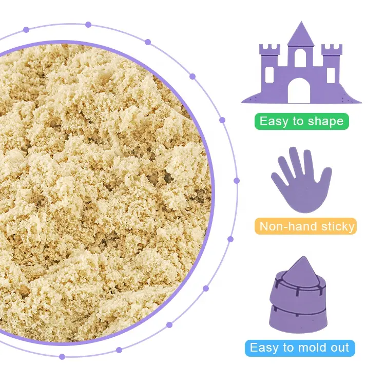 Sac de sable scintillant entièrement naturel pour écraser, mélanger et mouler, jouets sensoriels pour enfants