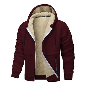 Custom Men's Winter Zippered <b>Warm</b> <b>Jacket</b>, Custom Hooded Sweatshirt, Men's Solid Color Hooded <b>Jacket</b> - Product Image 5