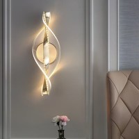 Lampe murale intérieure moderne en cristal acrylique LED de luxe léger pour chambre à coucher, salon, fond de télévision, couloir et bureau à domicile