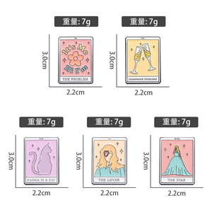 Broche de esmalte creativo con diseño de carta de <span class=keywords><strong>tarot</strong></span>, rosa, con temática musical, pin de solapa, insignia para mochila, accesorios de ropa, regalo para amigos - Product Image 5