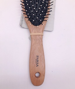 <span class=keywords><strong>Parsa</strong></span> Handheld Detangle Hair Brush Ecológico Cepillo de paleta de madera Cerdas de jabalí Diseño compacto de nailon para uso en salón Estilo láser - Product Image 2