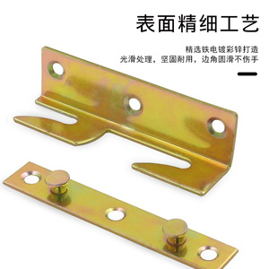 Furniture Hinge 2.5 Mm Thickness Plated Zinc Minimalist Design Flush Mount Durable <b>For</b> Bed And Cabinet Use - Product Image 3