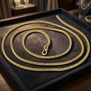 Collar de Cadena de Serpiente o Espiga Chapado en Oro de 14K, 18K, 24K al por Mayor, Collares de Moda, Diseño Moderno de Cadena de Oro - Product Image 4