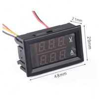 Voltmeter Amperemeter Mini Murah OEM DC 0-100V 200A LED Merah dan Biru Amp Dual Digital Volt Meter Gauge Layar LED VA Multimeter