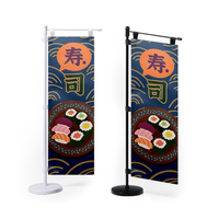 Drapeau de table miniature personnalisé double face avec tige de support haute dureté pour accent de table d'exposition d'anime