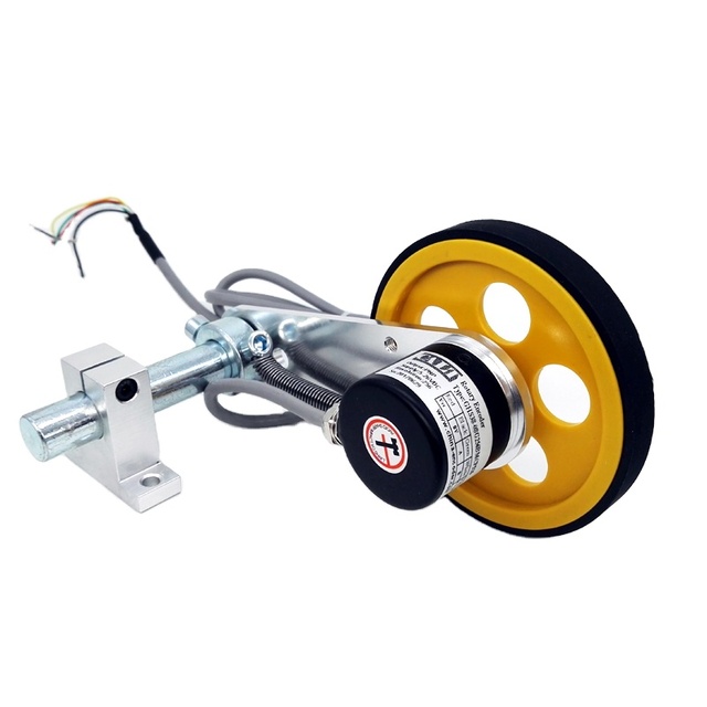 CALT rotary encoder with 50mm wheel and mounting bracket