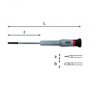 USAG - U03290005D Micro destornilladores para tornillos de cabeza ranurada-EAN 8001150008184 ELECTRONICS MICRO DESTORNILLADORES - Product Image 1
