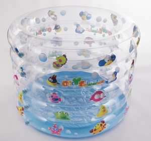Piscina Gonfiabile Rotonda in PVC per Neonati, Piscina Gonfiabile per Bagnetto Interno Pieghevole Trasparente Rotonda per Bambini - Product Image 2
