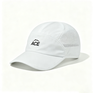 Gorra de Running Personalizada Blanca de 5 Paneles con Bordado Negro ACE Mountain, de Secado Rápido, Transpirable y Ligera para Camping - Product Image 4