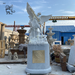 Sculpture d'ange catholique grandeur nature en marbre, décoration extérieure BLVE, statue de l'archange Saint Michel - Product Image 4