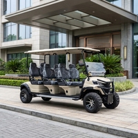 Voiturette de golf électrique 6 places de Chine, véhicule de navettage pour clubs, hôtels, complexes hôteliers, parcs à thème et extérieur