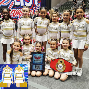 Aangepaste Sublimatie Sparkle Strass Witte <span class=keywords><strong>Cheerleading</strong></span> Lange Mouw Spandex Wedstrijd Jeugd <span class=keywords><strong>Cheerleading</strong></span> Uniformen - Product Image 1