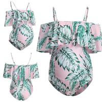 Nieuwe Ruche Volants Eendelig Badpak Zwangere Vrouw Plus Size 3XL Solid Rood Zwart Moederschap Badmode Strand Badpak