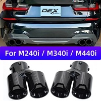 Embout d'échappement DEX pour M240i/M340i/M440i G20 G21 G23 G42, style performance, en fibre de carbone, double sortie d'échappement, silencieux, embout de tuyau d'échappement