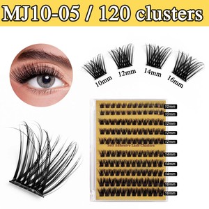 Extensión de pestañas autoadhesiva prepegada hecha a mano 12mm-16mm Prensa esponjosa en pestañas 48 racimos Pestañas postizas segmentadas naturales - Product Image 6