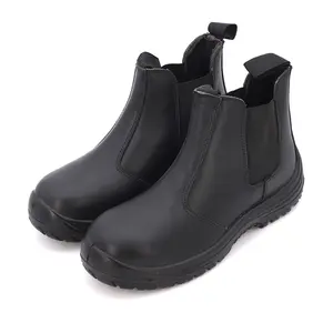 Safety boots leather men working security shoes safety sole anti slip