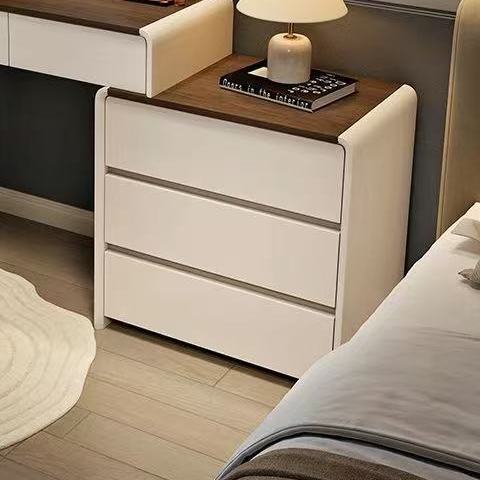 Bois de noyer H10, plateau de table couleur crème et un seul meuble