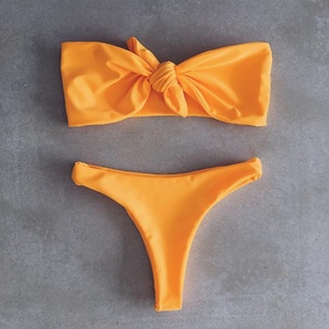 ชุดว่ายน้ำฟิตเนสสำหรับผู้หญิง แบบทูพีซ บิกินี่แบบ Bandeau ผ้ายืดสแปนเด็กซ์/โพลีเอสเตอร์ แห้งเร็ว - Product Image 5