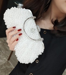 Sacs à main de luxe blancs pour femmes, sacs de soirée perlés, pochettes de soirée en perles - Product Image 6