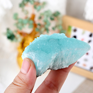 Espécimen Mineral de Cristal Natural de Alta Calidad, Geoda de Aragonita Azul Cruda para Decoración - Product Image 3