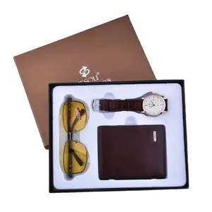 Minimalist Wallet Night Vision Glasses Waterproof Watch Business Box Gift Set For Dad Husband Boyfriend