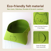 Panier de rangement pour vêtements en feutre non tissé, style nordique moderne, écologique, multifonctionnel, minimaliste, organisateur de bureau vert, décoration intérieure