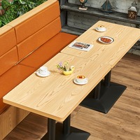 Meubles de restaurant de luxe légers en usine, ensemble de sièges en cuir, contreplaqué, bois massif, canapé, table et chaises, meubles commerciaux