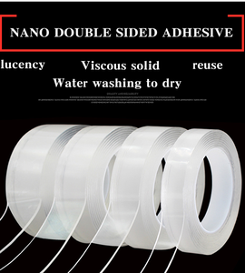 Autocollant adhésif Nano Clear BOPP <span class=keywords><strong>Nanotape</strong></span> double face de 1mm avec acrylique thermofusible et activé par l'eau pour utilisation d'avertissement - Product Image 1