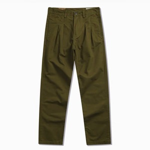 Pantalon kaki polyvalent de style workwear rétro plissé en twill Amikhaji <span class=keywords><strong>Ametora</strong></span>, 100% coton, coupe slim, décontracté, droit - Product Image 6