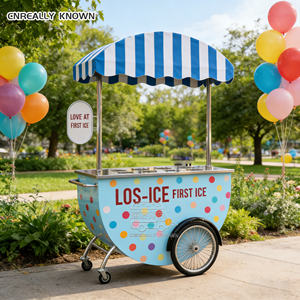 Chariot électrique commercial pour gelato et crème glacée avec rangement, idéal pour la restauration de rue et les services de location pour événements - Product Image 5
