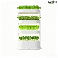 Tour hydroponique verticale à 3 niveaux sans terre, kit de culture de plantes d'intérieur intelligent pour faire pousser la laitue, les épinards et le basilic à la maison