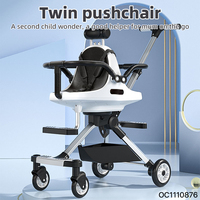 Chaise de poussée pliable légère de haute qualité voyageant Double bébé et enfant poussette 2025 pour 2 enfants en gros de Chine