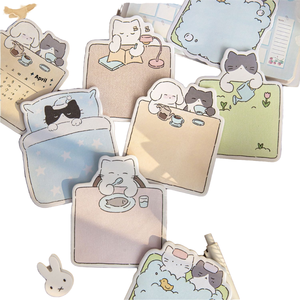 Note adesive a tema animale carino note adesive piccola serie di teatro da parete Memo Pad per uso scolastico - Product Image 1