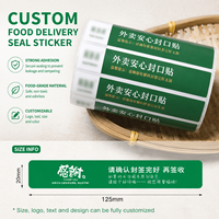 Autocollants personnalisés en PVC acrylique écologiques anti-poussière avec logo imprimé, étiquettes de livraison pour emballages alimentaires pour restaurants