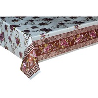 Meilleure Vente Nappe en PVC Gaufré Solide, Nappe Dorée Gaufrée et Imprimée avec Dos en Polyester