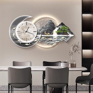Quadri Decorativi di Alta Gamma per Soggiorno, Orologio con Incisione Acrilica, Decorazione Moderna di Lusso, Dipinto Artistico da Parete con LED - Product Image 4