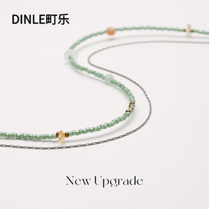 Collar de cuentas de menta Dinle, cadena de clavícula de varias capas, joyería delicada para mujer, uso diario, diseño simple - Product Image 1