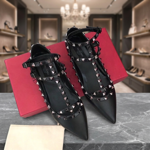 Nouvelles sandales d'été 2026 pour femmes à talons hauts, dessus en jean, semelle extérieure en caoutchouc, doublure en cuir véritable, bout pointu, rivets, chaussures rouges - Product Image 3