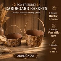 Nouveauté, boîte en carton artisanal écologique personnalisée, boîte en papier pour l'emballage des fleurs, petit panier en carton pour cadeau