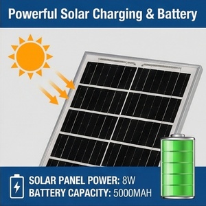 100W Solar Street <b>Light</b> 5000mAh Rechargeable Battery Dusk to Dawn Remote Control Security <b>Light</b> for Yard & Garden - Product Image 4