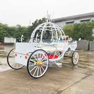 Élégante Voiture Électrique à Quatre Roues Style Européen, Carrosse Citrouille Blanc Personnalisé pour Princesse, Film Automobile, Parc d'Attractions - Product Image 5