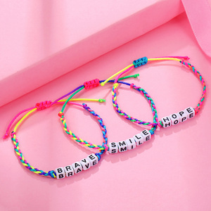 Pulsera <span class=keywords><strong>de</strong></span> Cuentas <span class=keywords><strong>de</strong></span> Arcoíris con Nombre Personalizado NYY, Pulsera <span class=keywords><strong>de</strong></span> <span class=keywords><strong>Amistad</strong></span> <span class=keywords><strong>El</strong></span>ástica Hecha a Mano con Letras, Joyería Personalizada DIY, Regalo para Mujeres <span class=keywords><strong>y</strong></span> Niños - Product Image 3